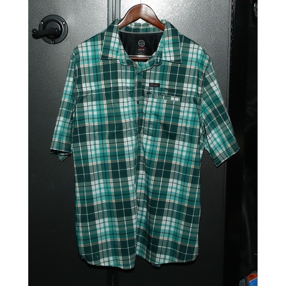 Wrangler Other - ATG Wrangler Angler Plaid Fishing Shirt Short Sleeve Outdoor Button Up XL, Green